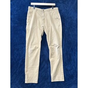 The North Face Mens Straight Leg Jeans Size 35 Khaki Outdoors Camping Preppy